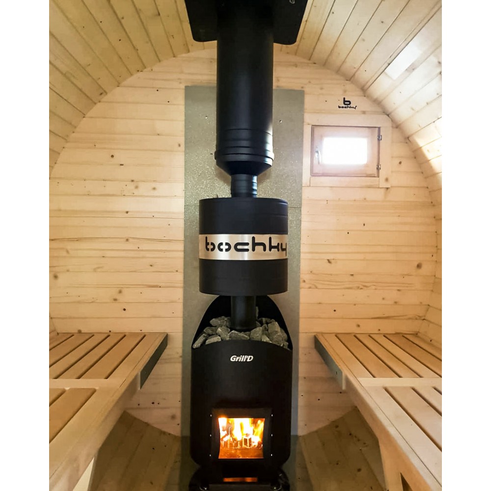 Дровяная банная печь Grill'D Aurora Mini Long (дверца без стекла)