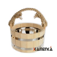 Шайка 4,5л с нержавеющей вставкой липа